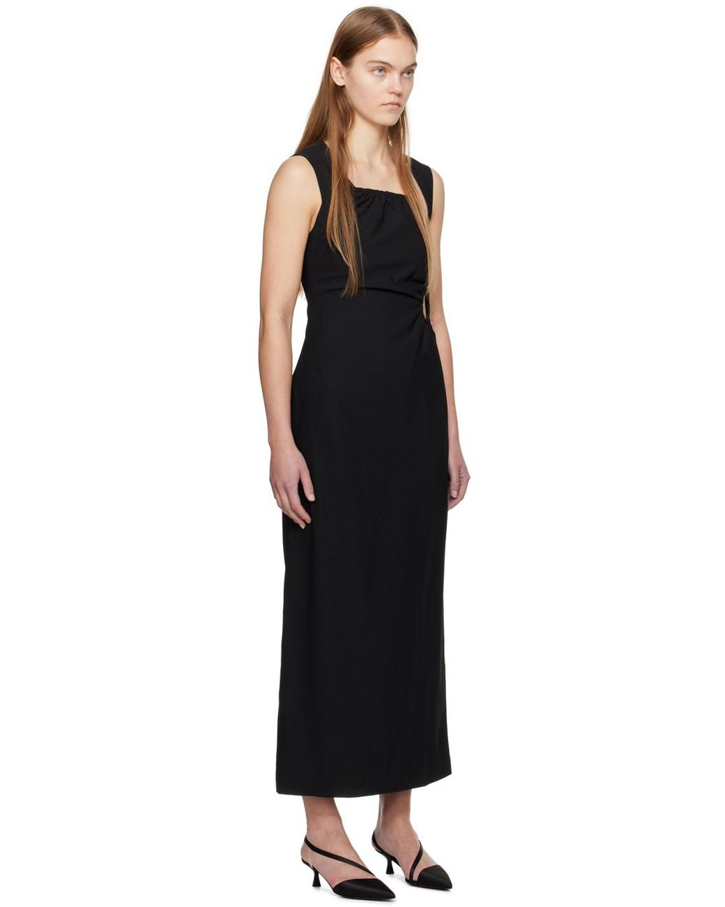 Wynn Hamlyn Black Ella Midi Dress