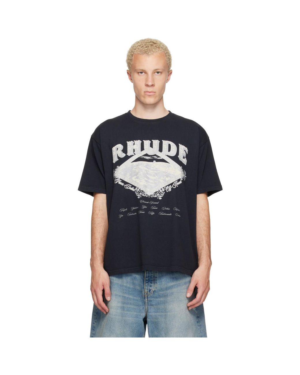 Rhude Black Dakar Convoy T-Shirt for men