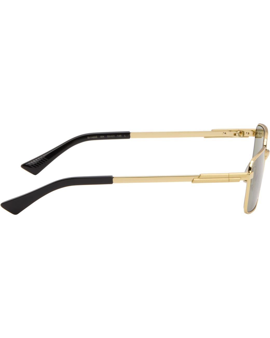 Bottega Veneta Black Classic Rectangular Sunglasses for men