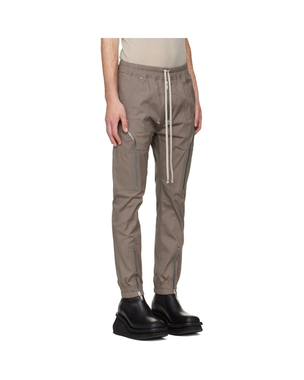 Rick Owens Gray Tower Heizer Cargo Pants for men