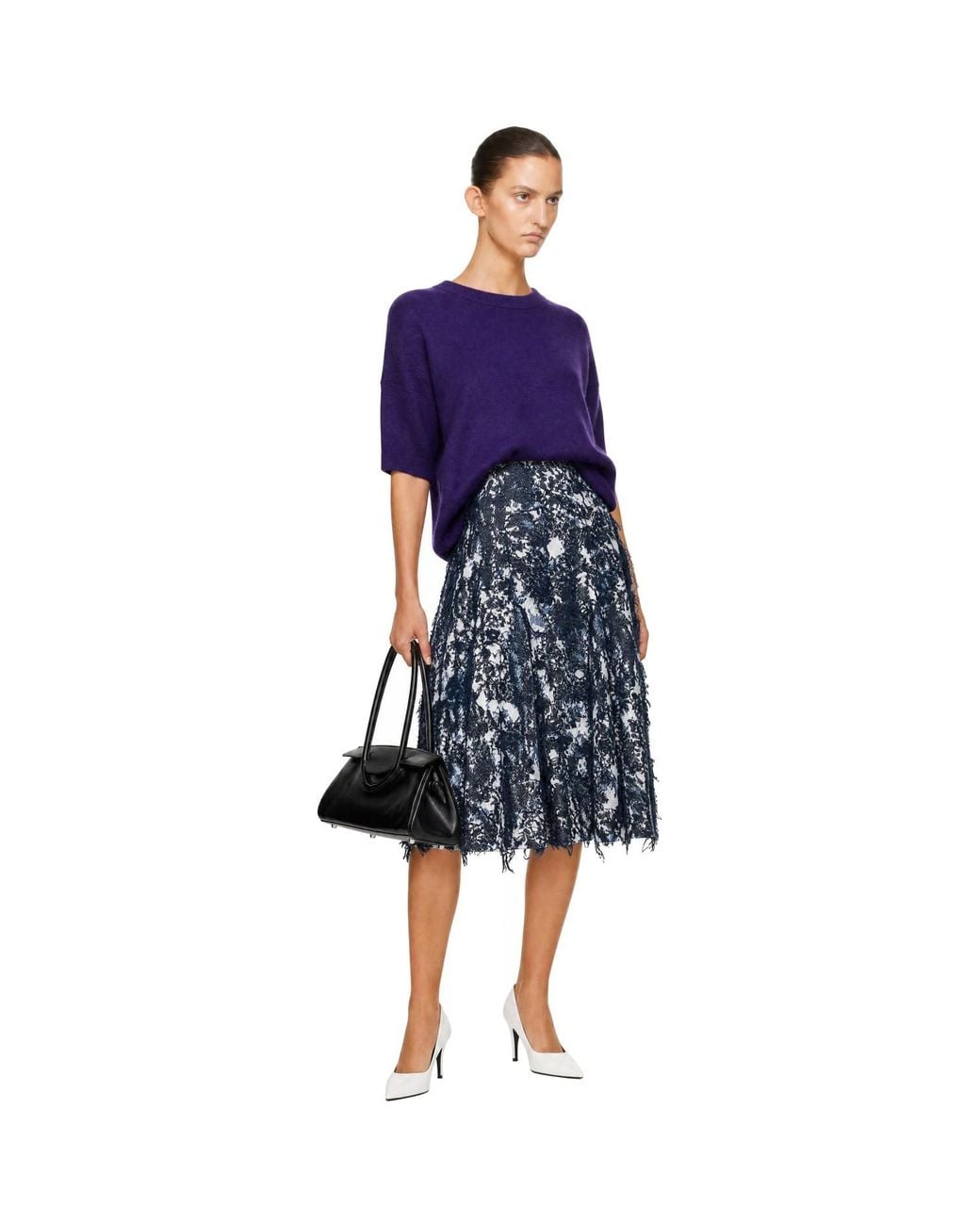 Staud Purple Sorrento Cashmere Sweater