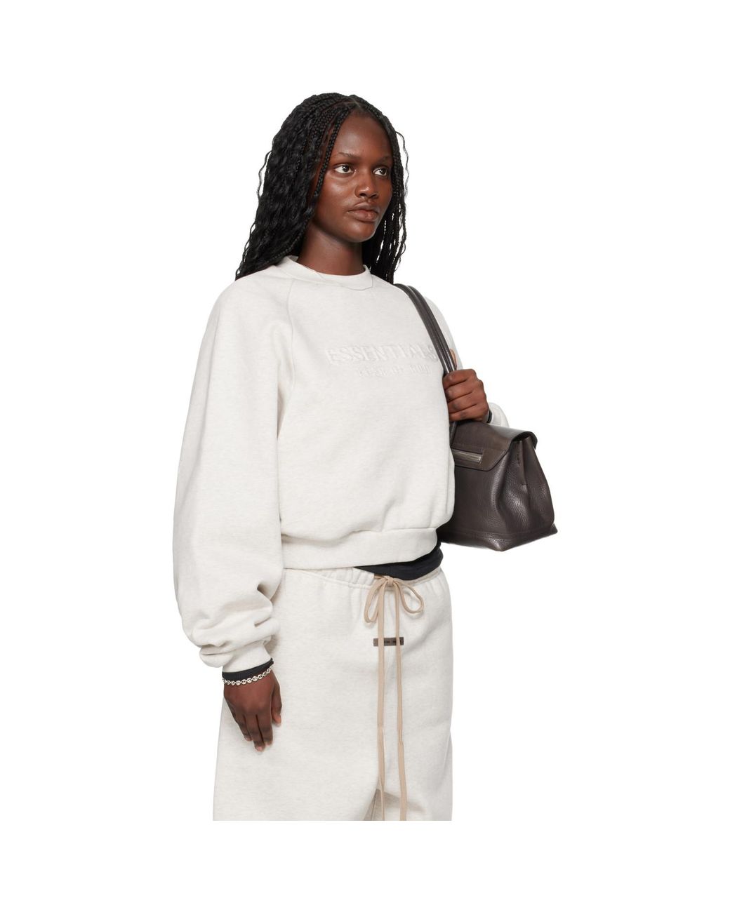 Fear Of God White Holiday Embossed 90S Raglan Crewneck Sweatshirt