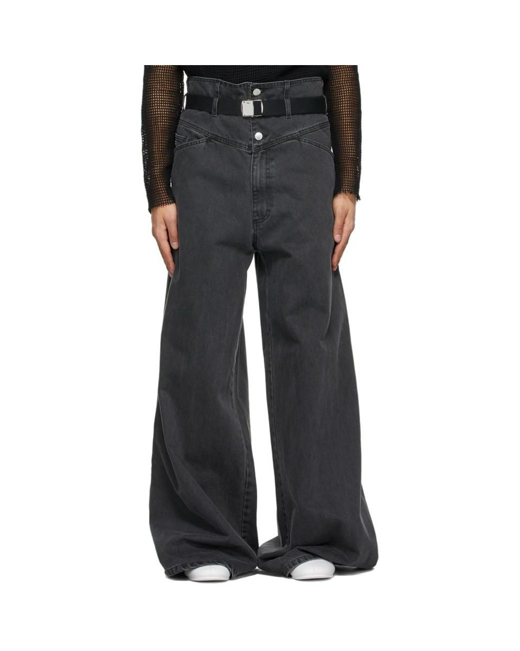 Raf Simons Denim Black Oversized Wide Jeans for Men - Lyst