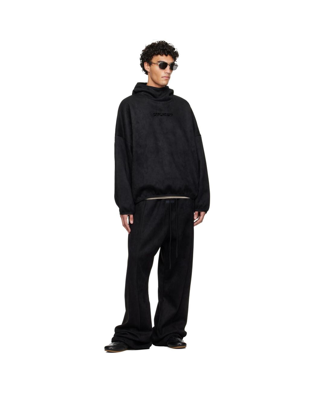 Fear Of God Black Holiday Faux-Suede Fleece Modern Hoodie for men