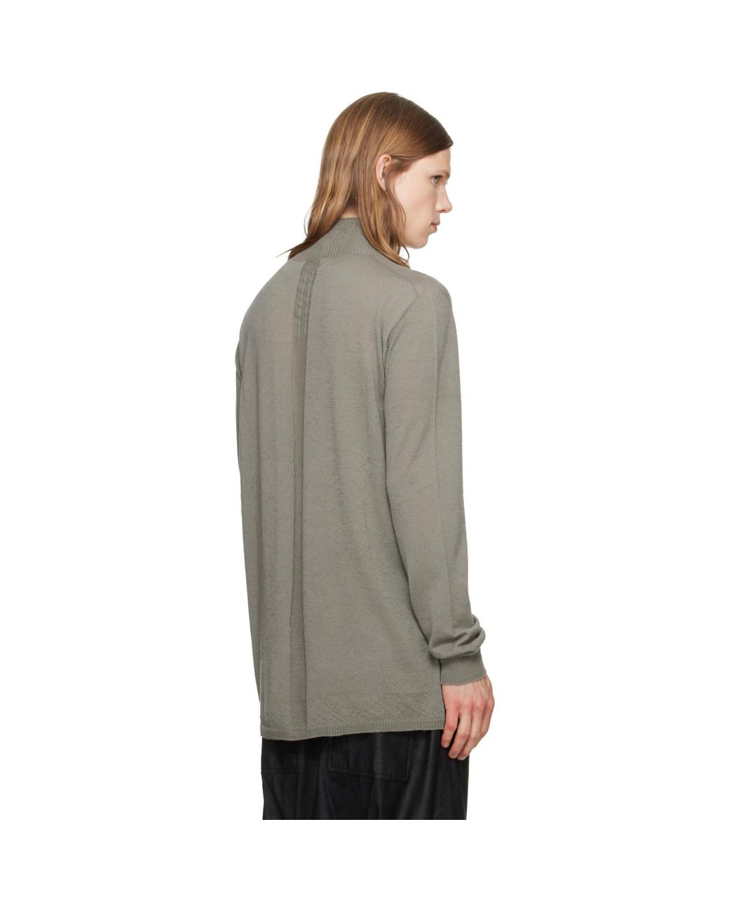 Rick Owens Gray Taupe Tower Oversized Turtleneck for men