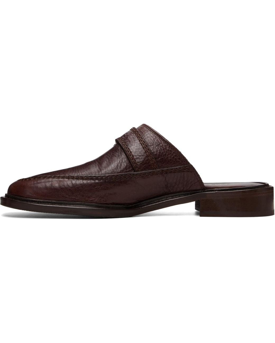 Hereu Brown Burgundy Bernat Mule Loafers for men