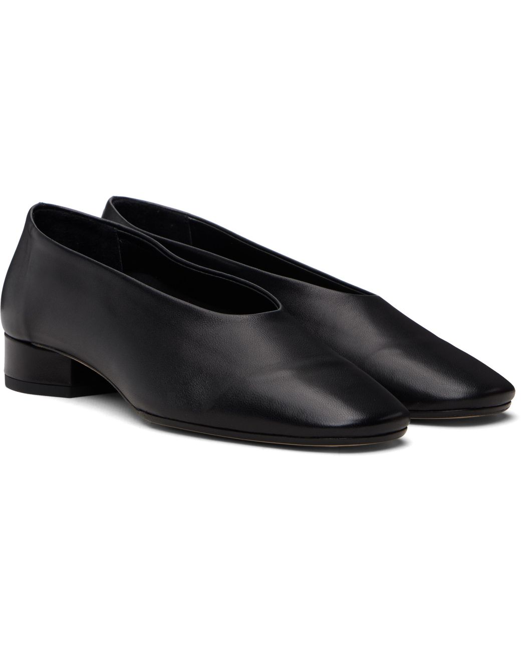 Aeyde Black Delia Low-Heeled Ballet Heels