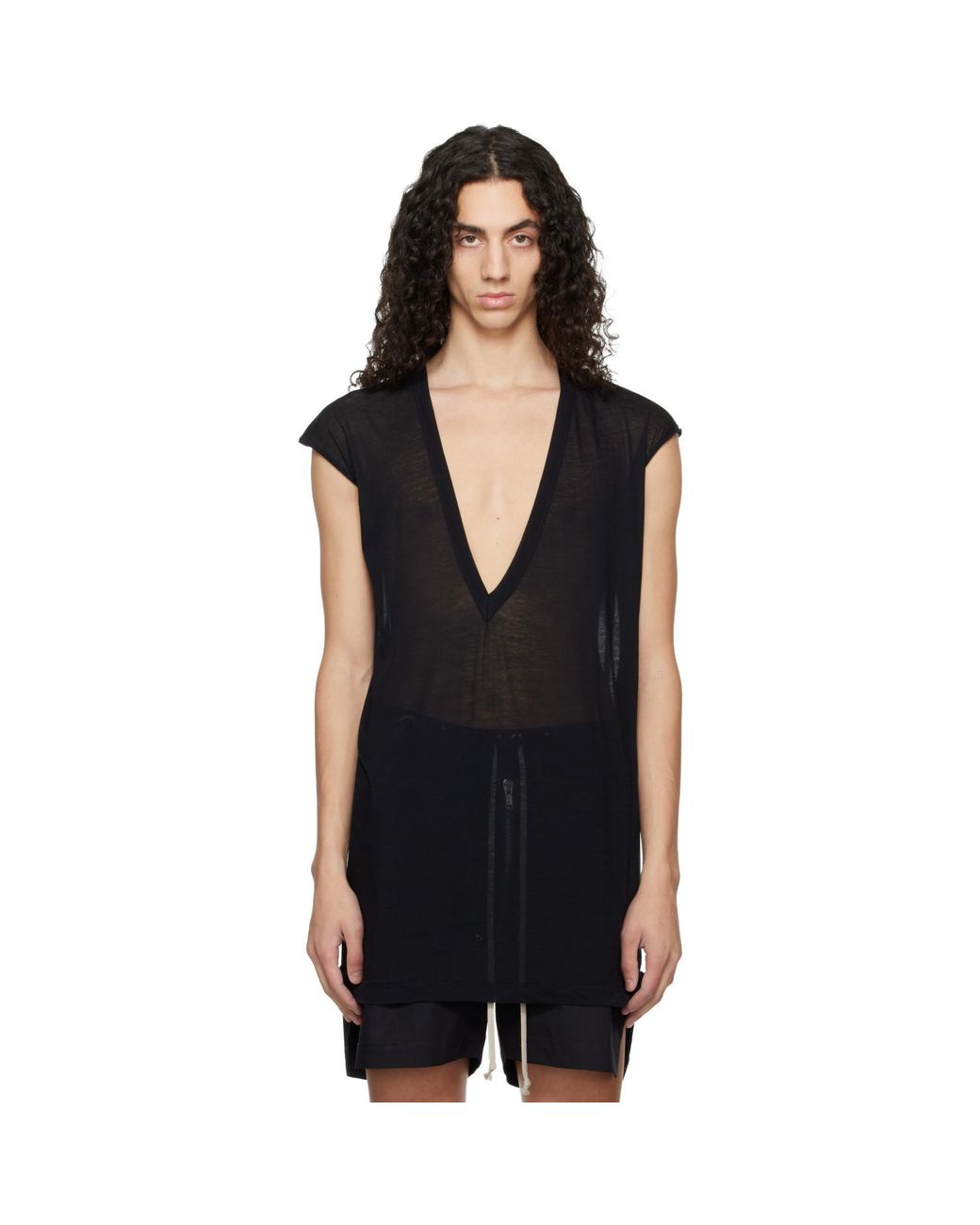 Rick Owens Black Temple Dylan T-Shirt for men