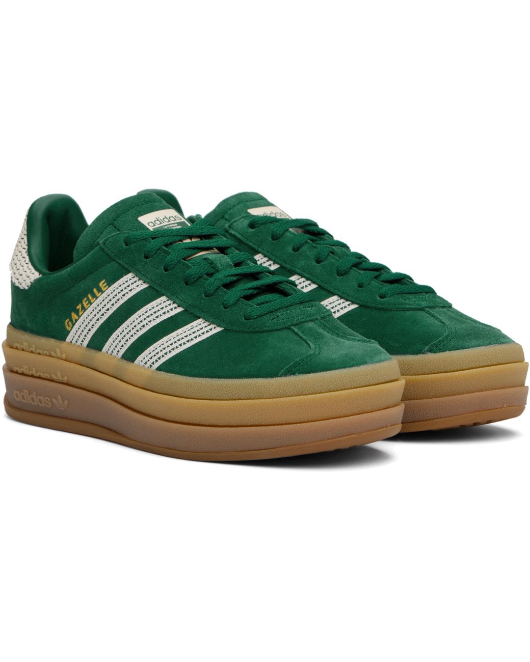 adidas gazelle silver green womens adidas Women's Originals Gazelle Bold, Cream White / Collegiate Green / Magic Beige / 8