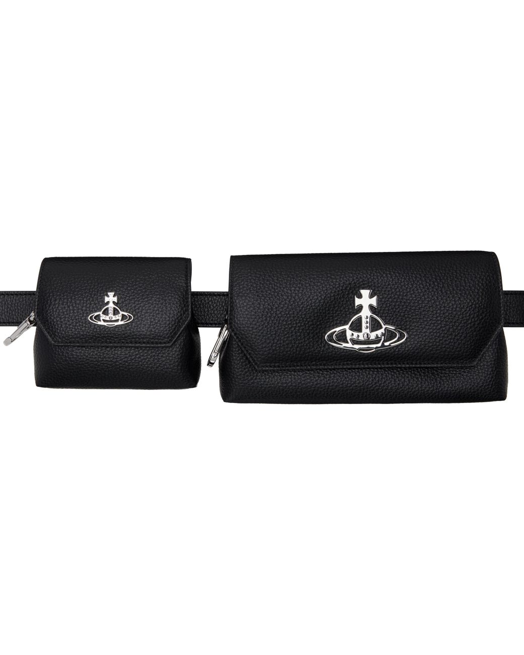 【Vivienne Westwood】ペブルグレイン マルチポーチ ベルト Vivienne Westwoodのブラック マルチポーチ ベルトがセール中