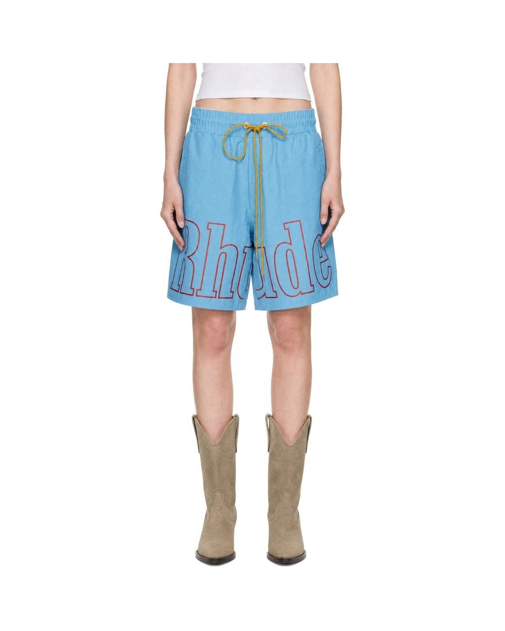 Rhude Blue Logo Track Shorts