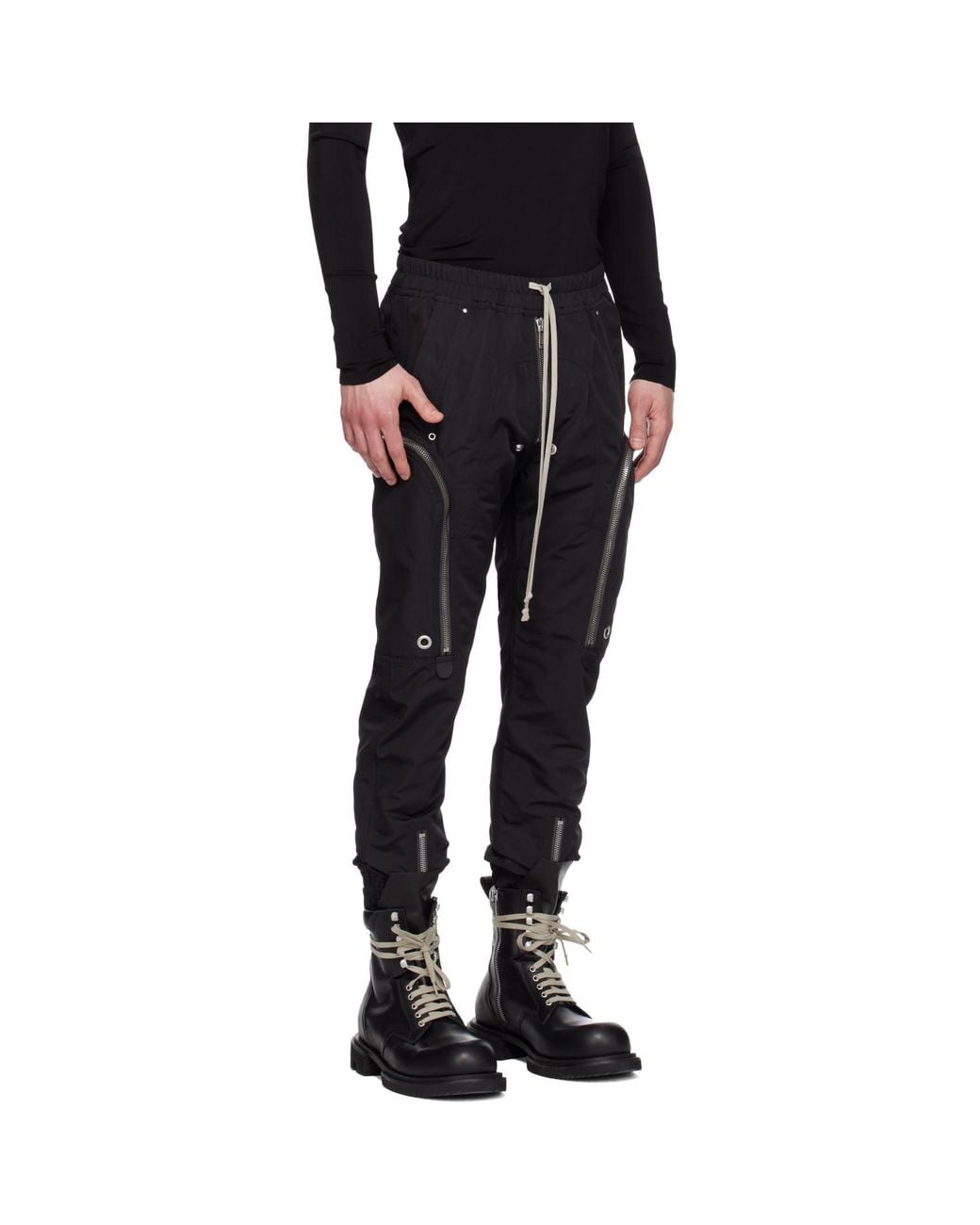 Rick Owens Black Temple Bauhaus Cargo Pants for men
