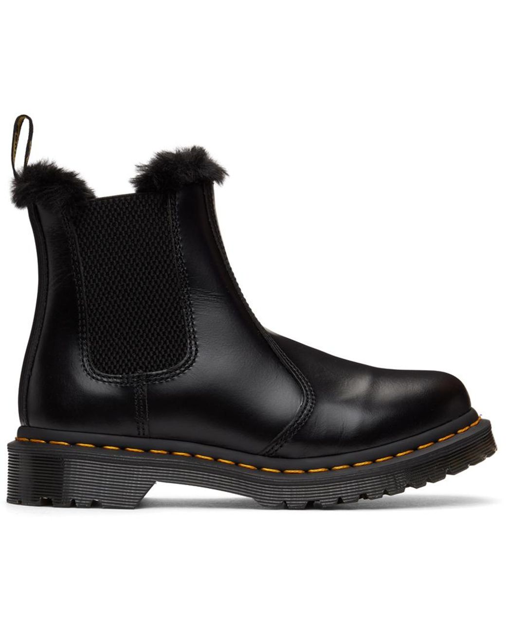 dr martens fur lined chelsea boots