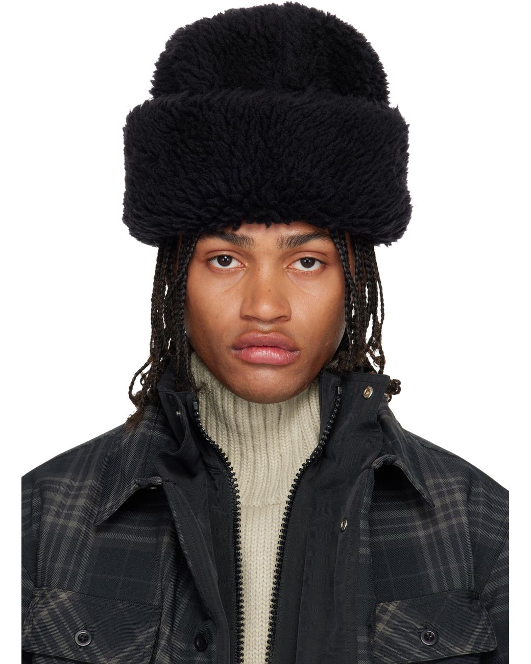 メンズ Sacai ブラック Puffy ビーニー ハット ブラック | Lyst