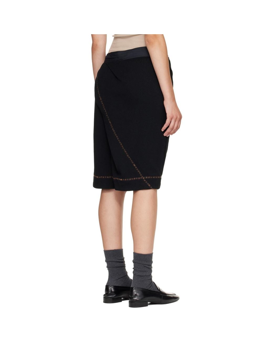 Kiko Kostadinov Black Petrel Draped Culottes Shorts