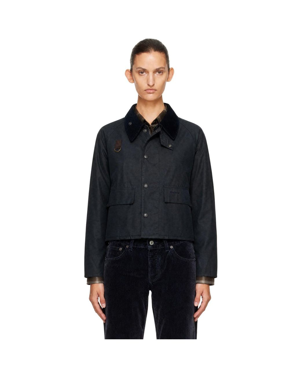 Barbour Black Spey Slim Waxed Jacket