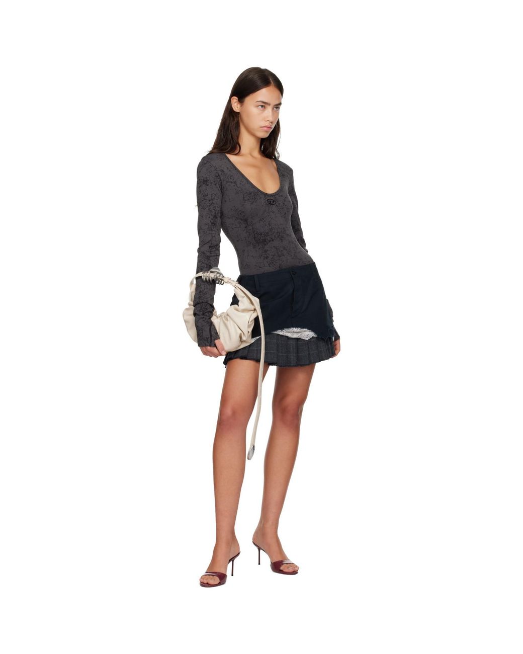 DIESEL Black Open Back Bodysuit