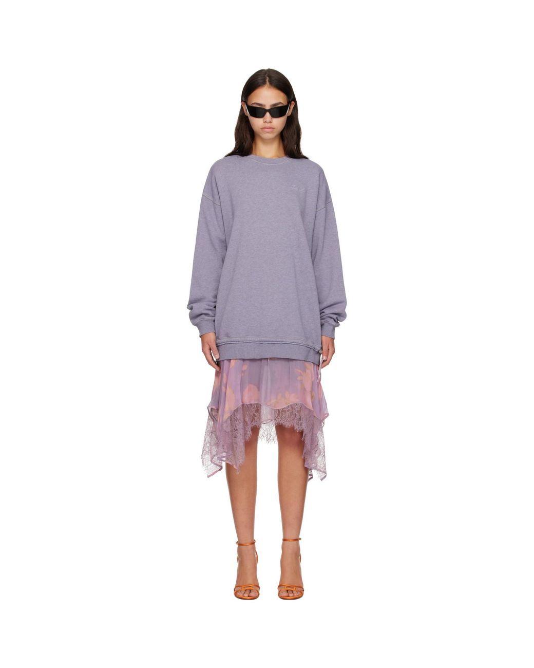 DIESEL Purple Sweatshirt Minidress