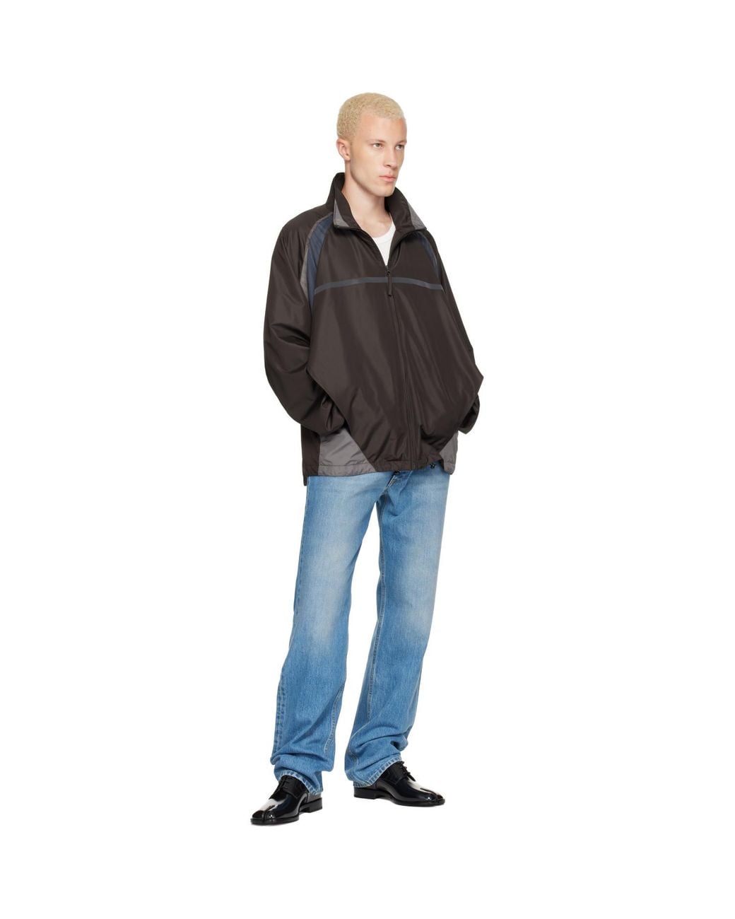 Maison Margiela Black Contrast Panel Track Jacket for men