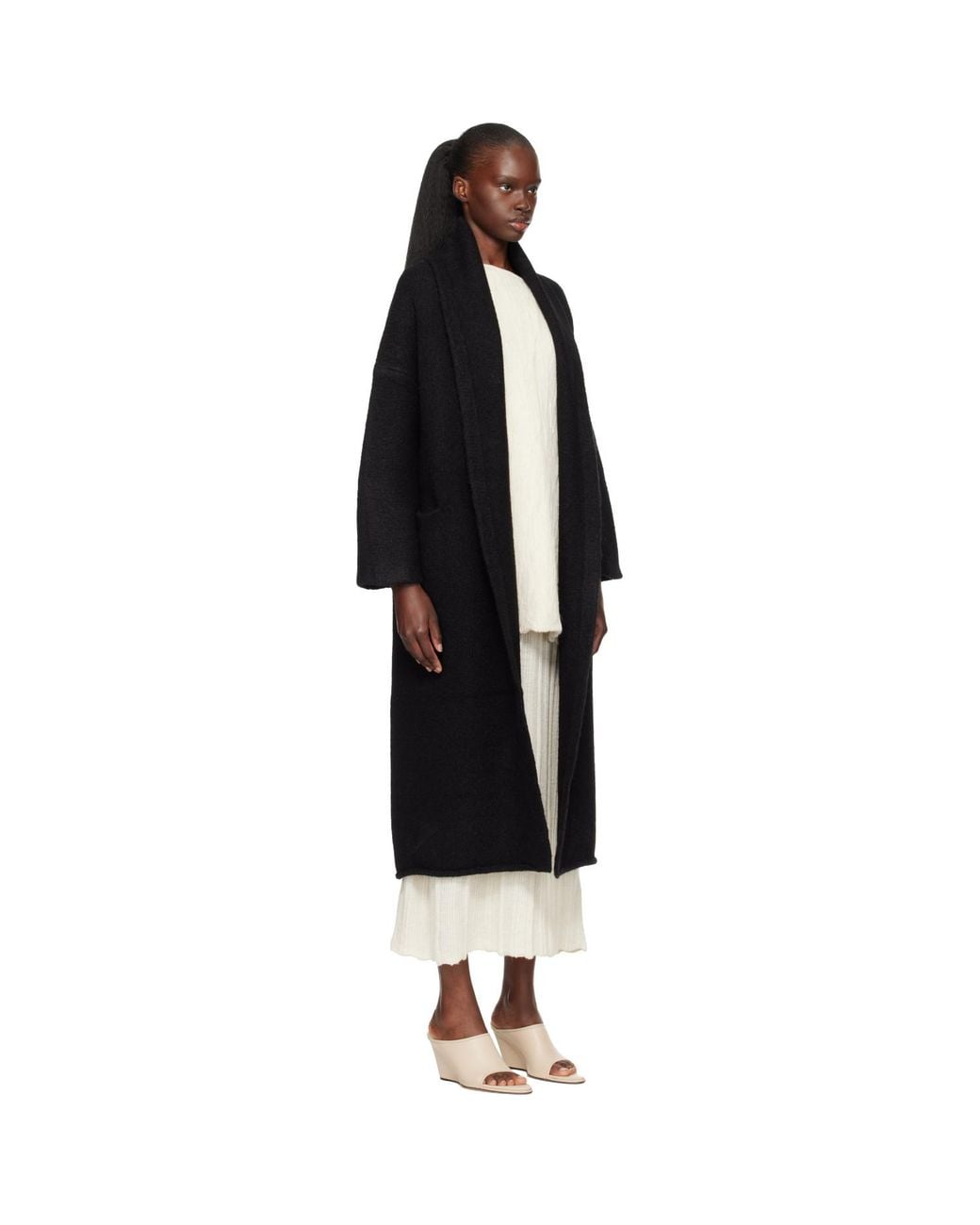 Lauren Manoogian Black Long Shawl Cardigan