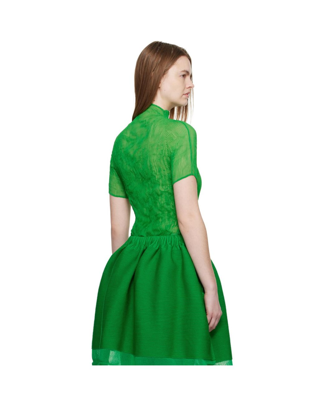 Issey Miyake Green Chiffon Twist 3 Top