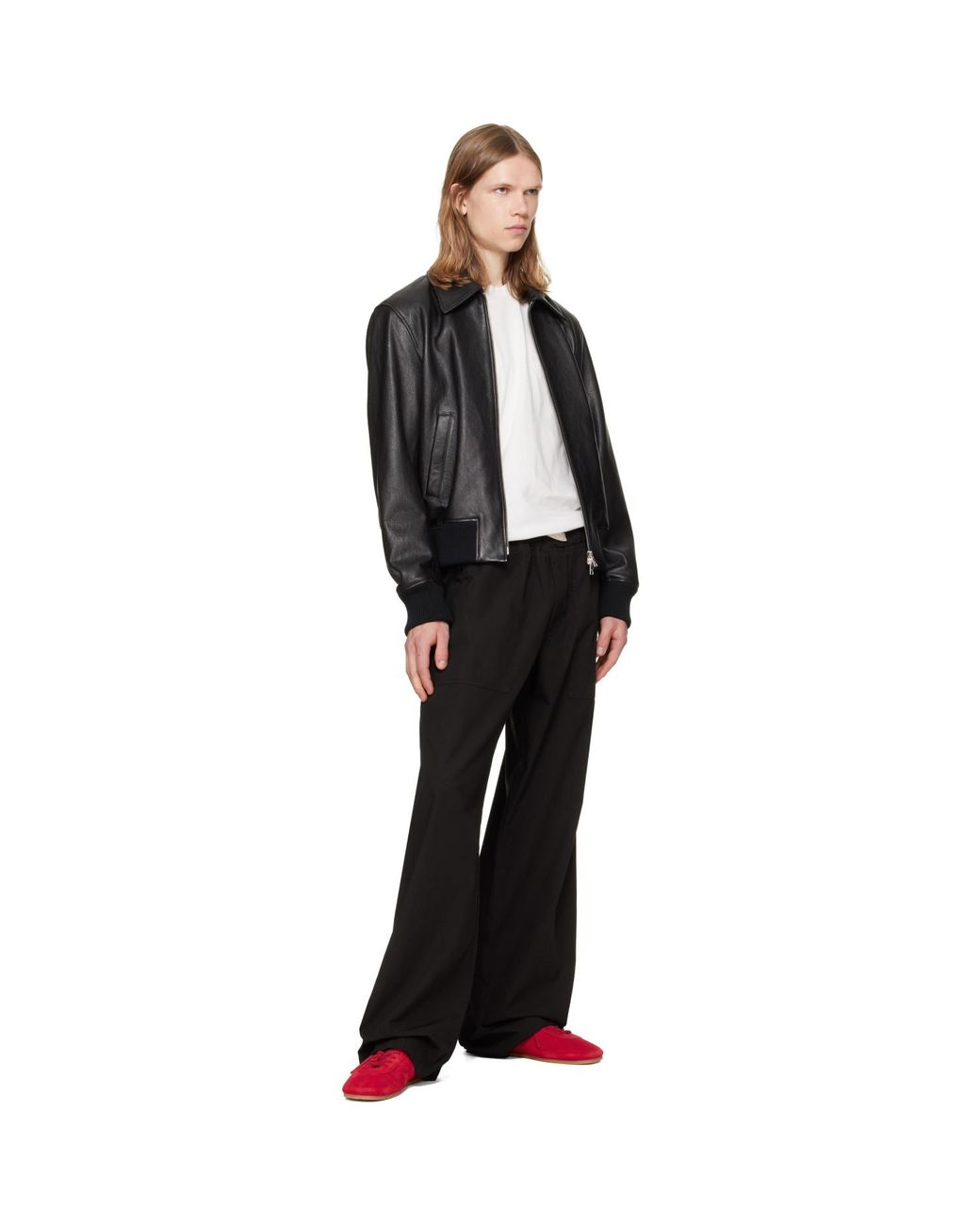 Palm Angels Black Tree Logo Loose Trousers for men