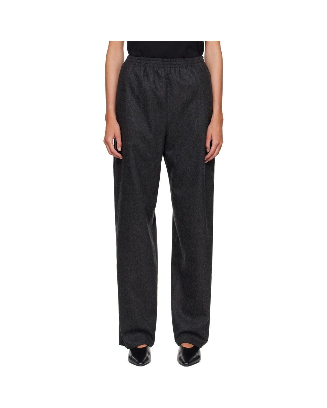 Jil Sander Black Wool Flannel Trousers