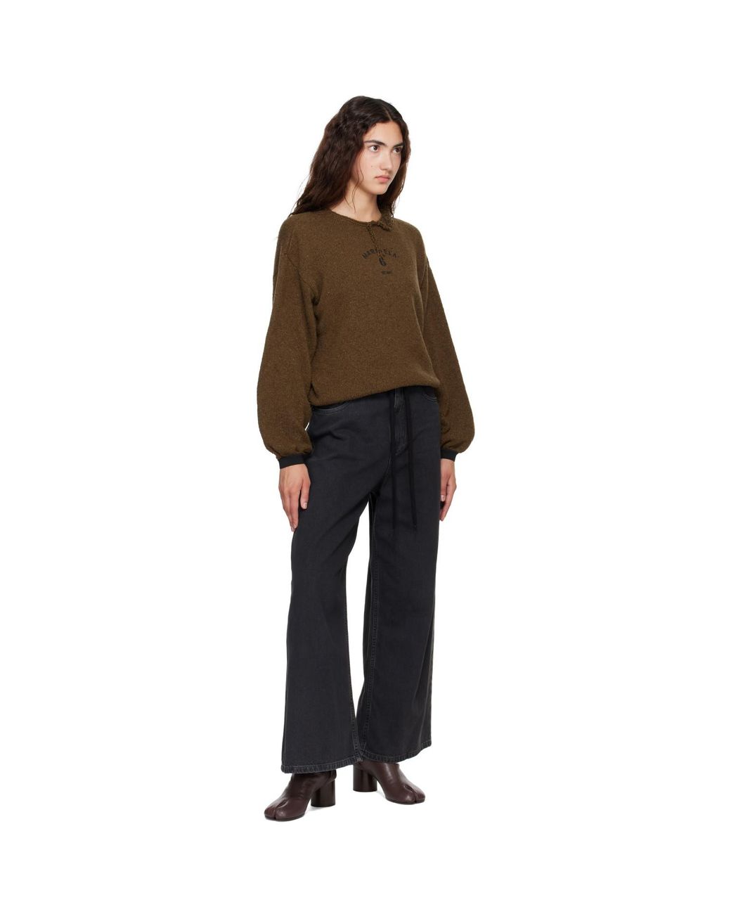MM6 by Maison Margiela Black Drawstring Jeans
