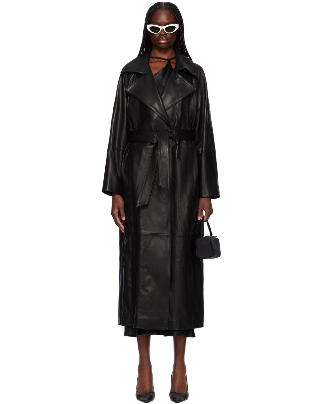 【関税込み】Nour Hammour ブラック Althea ベルト レザーコート Nour Hammour ブラック Althea ベルト レザーコート ブラック | Lyst
