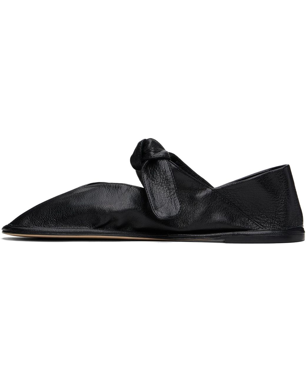 Hereu Black Llasada Supple Shiny Ballerina Flats