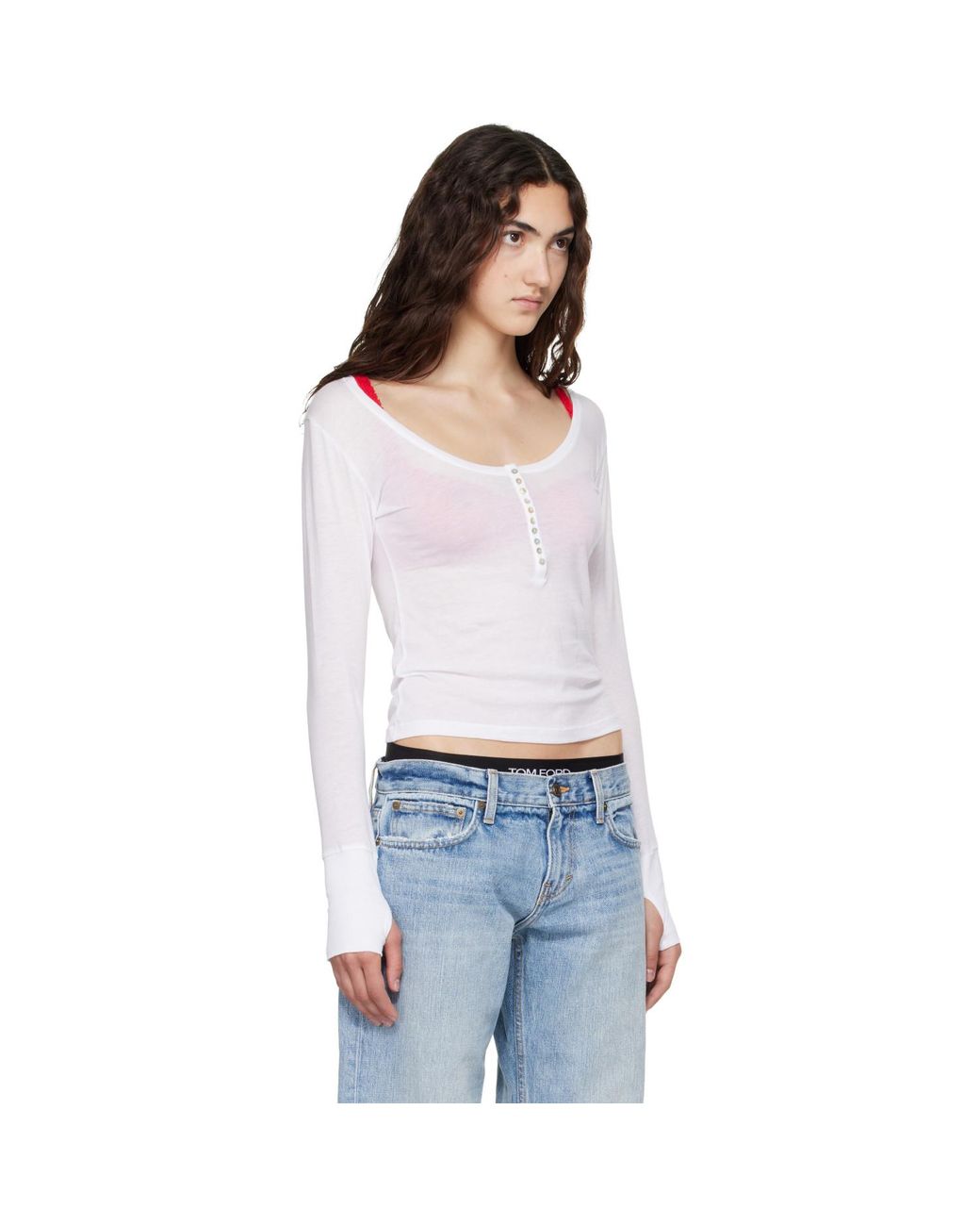 Raimundo Langlois White Long Sleeve Henley