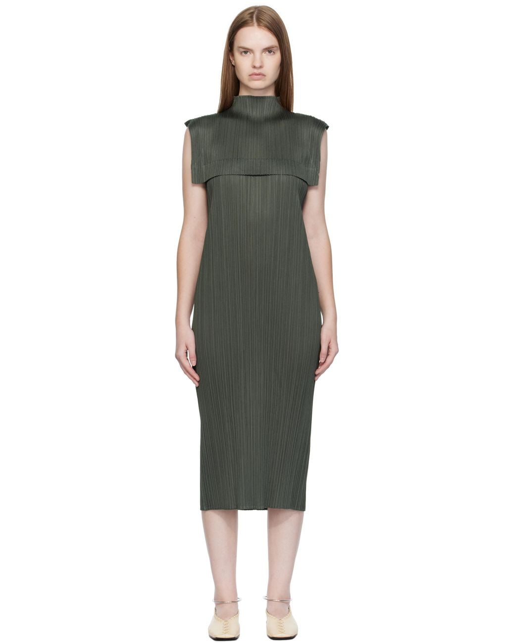 Pleats Please Issey Miyake Monthly Colors June Maxi Dress in Black