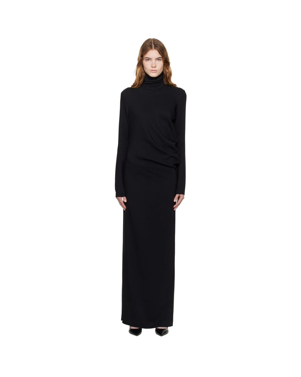 Totême Black Long Twist Maxi Dress