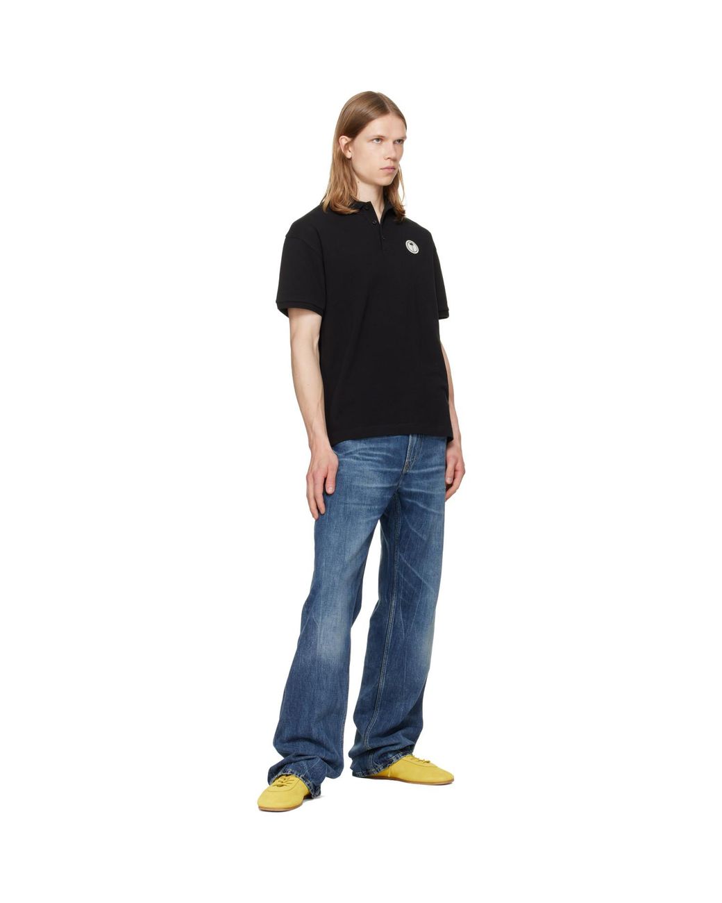 Palm Angels Black Tree Logo Polo for men