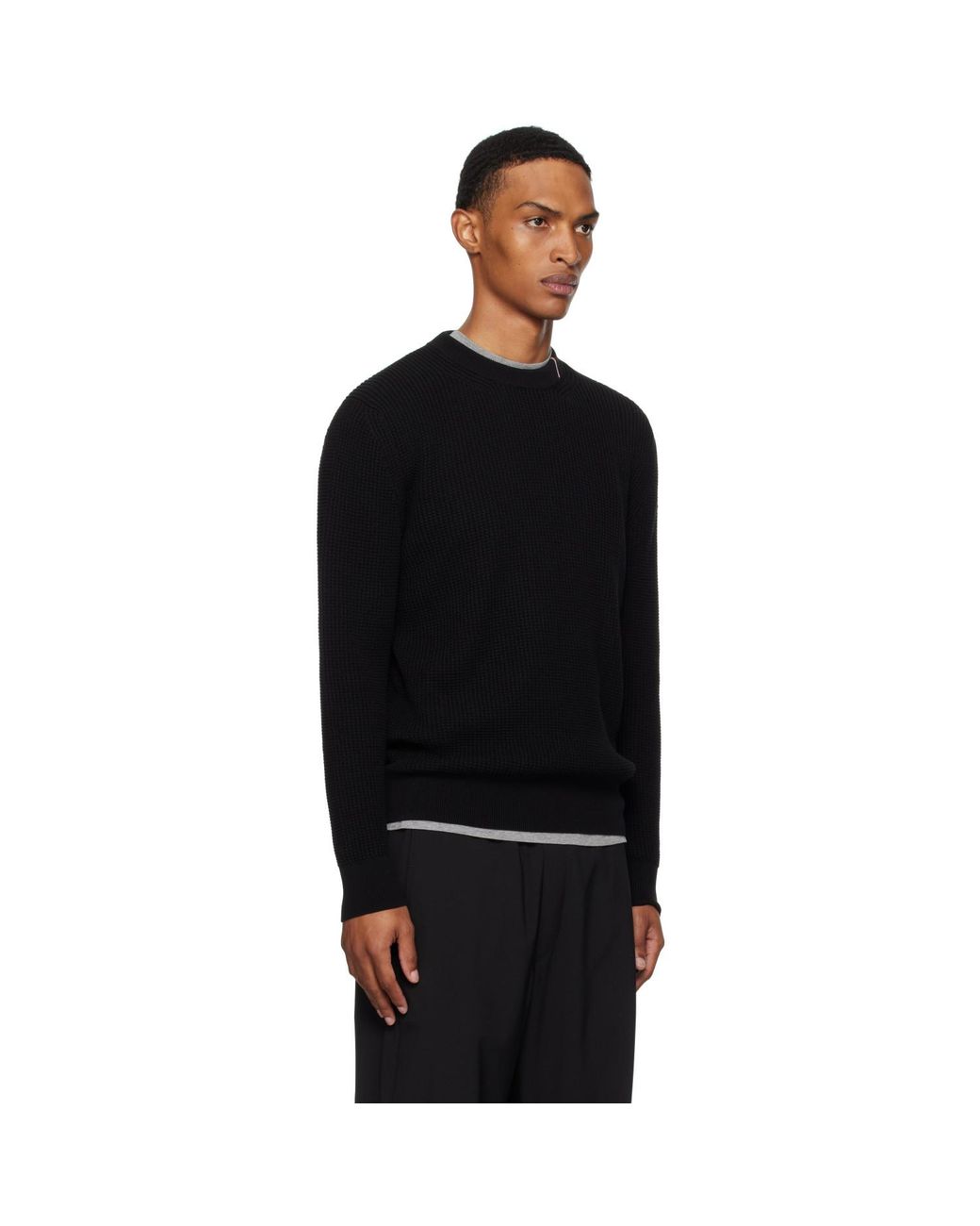 Moncler Black Crew Neck Sweater for men