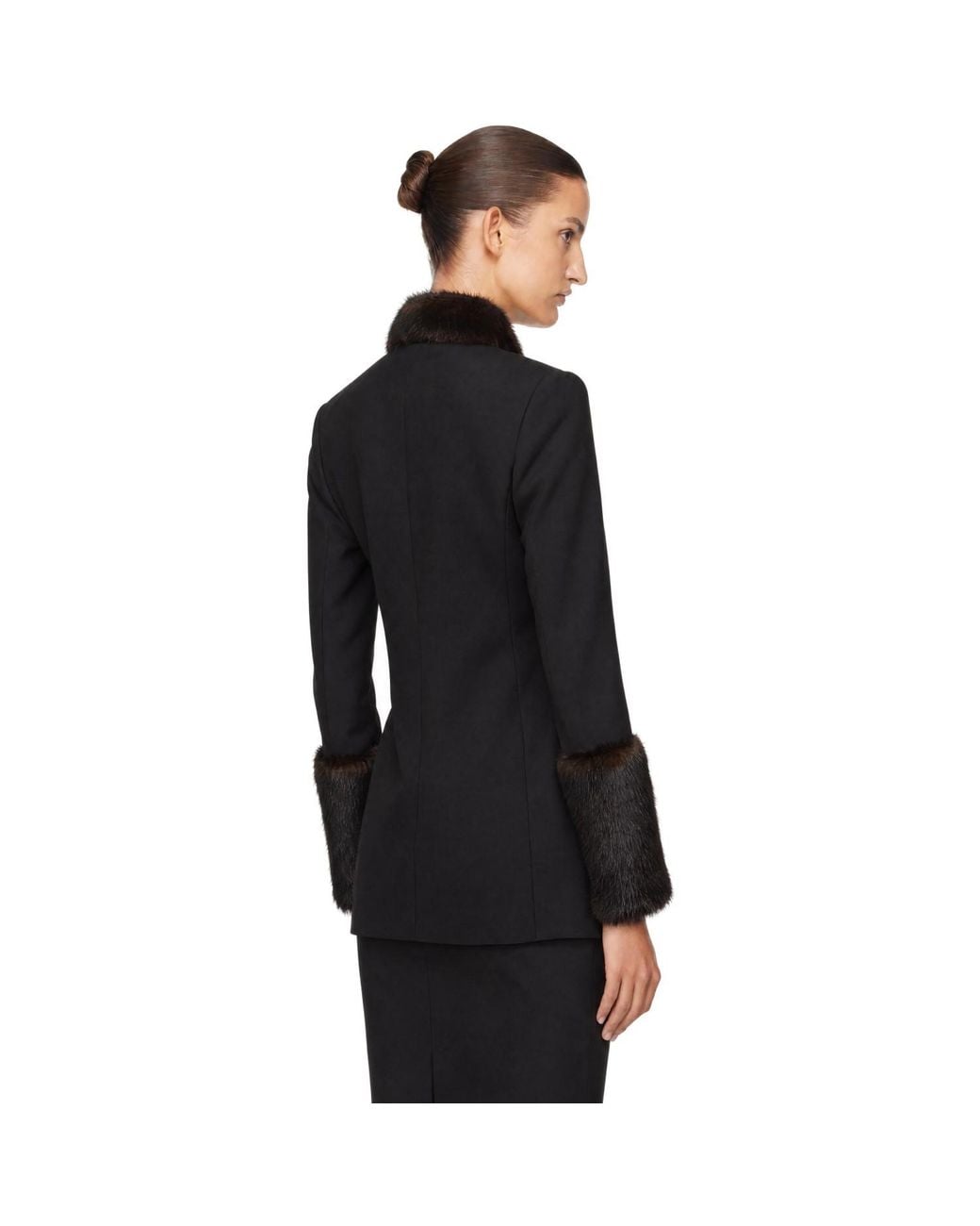 Loulou de Saison Black Goa Faux-Fur Trim Jacket