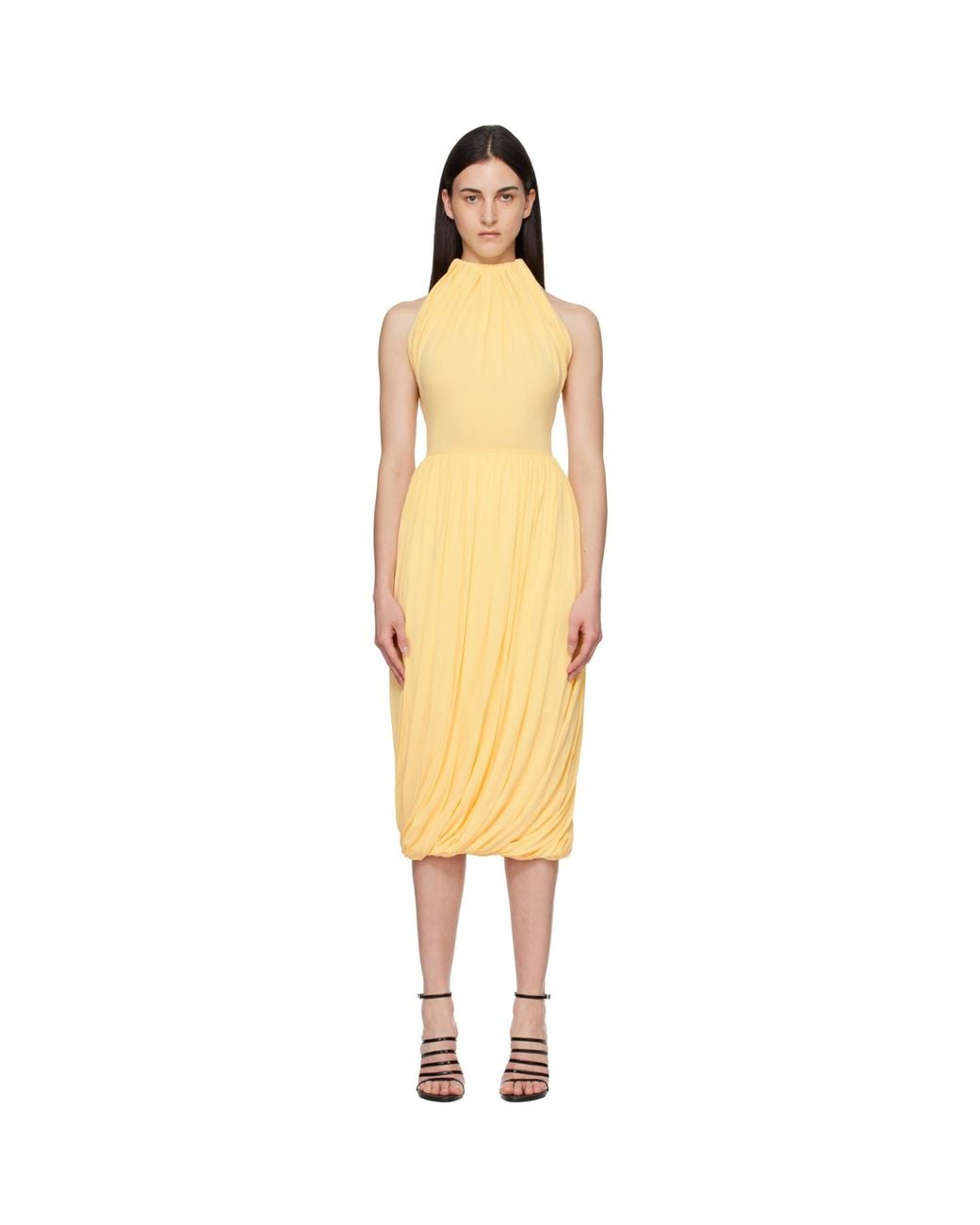 Alaïa Black Twisted Soft Jersey Midi Dress