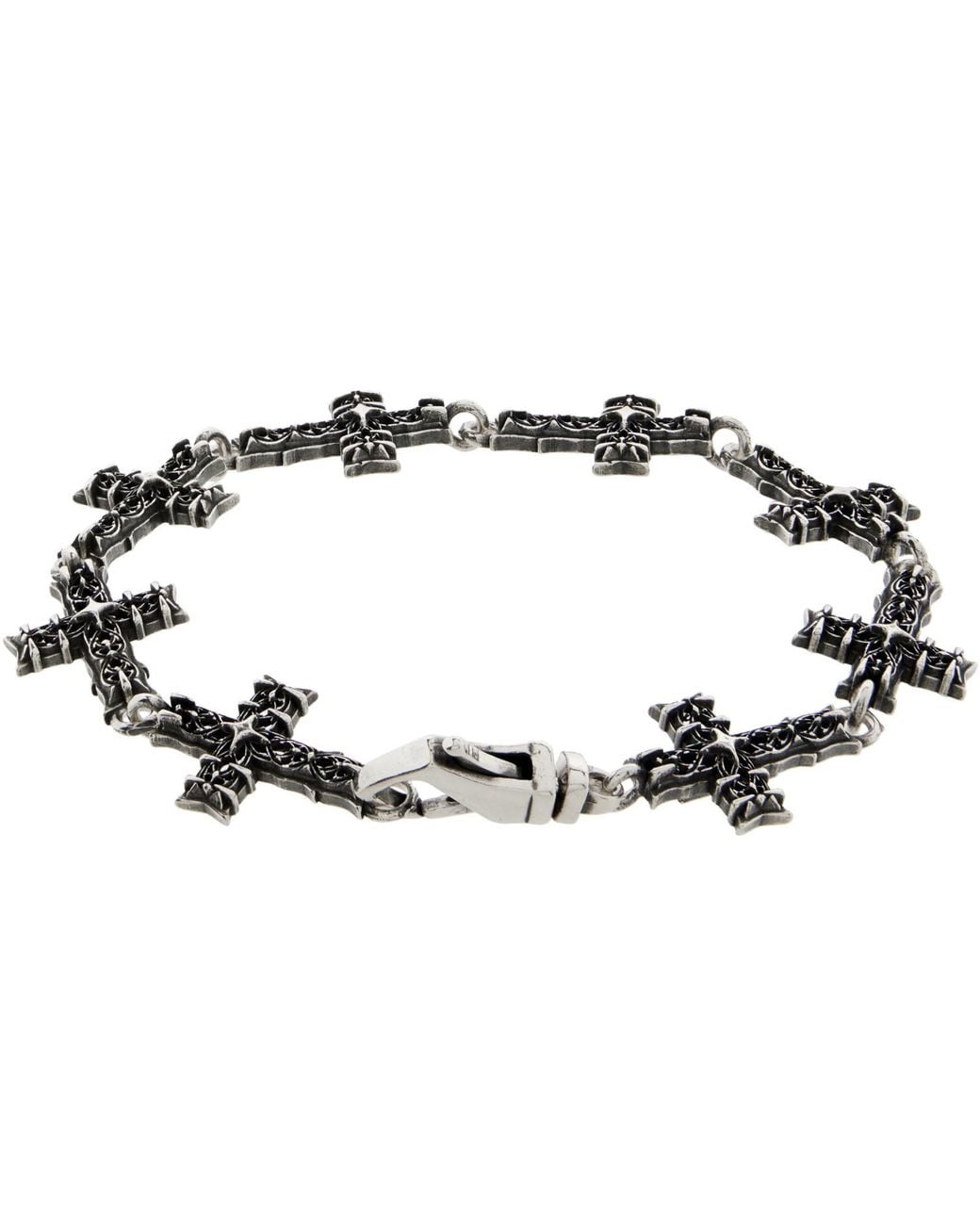 Emanuele Bicocchi Black Multi Notre-Dame Cross Bracelet for men