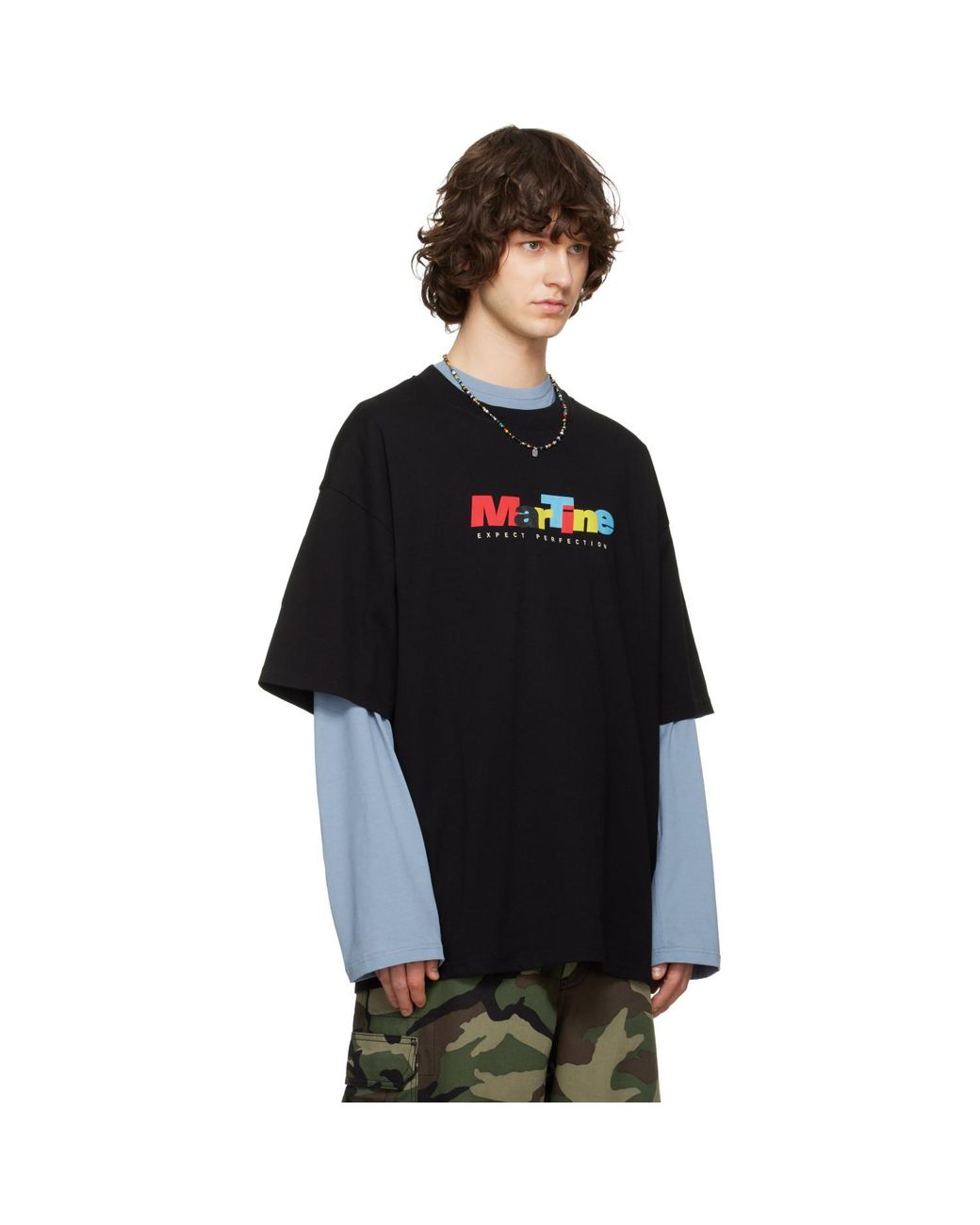 Martine Rose Black S/S Oversized T-Shirt for men
