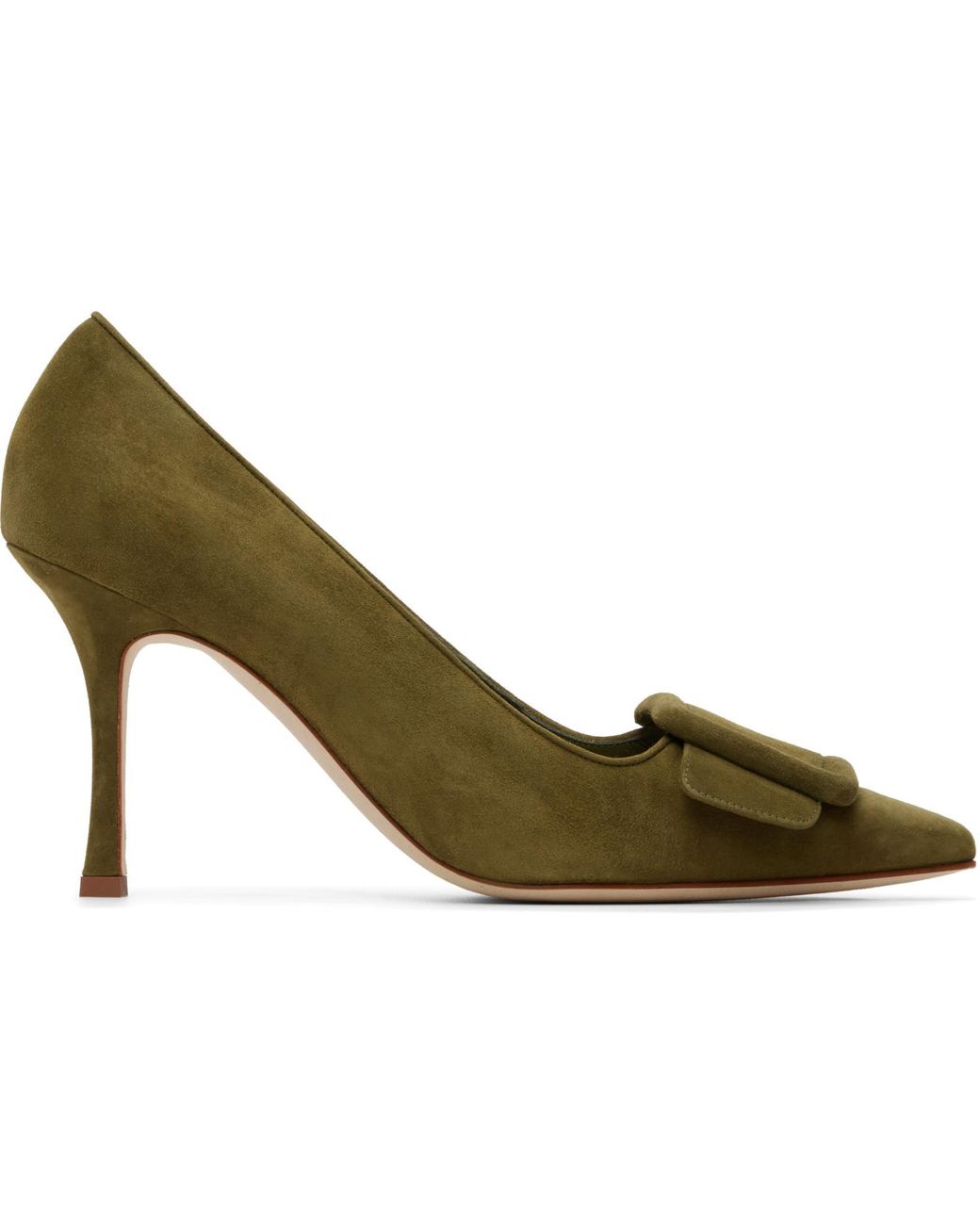 Manolo Blahnik Green Khaki Maysalepump 90 Heels