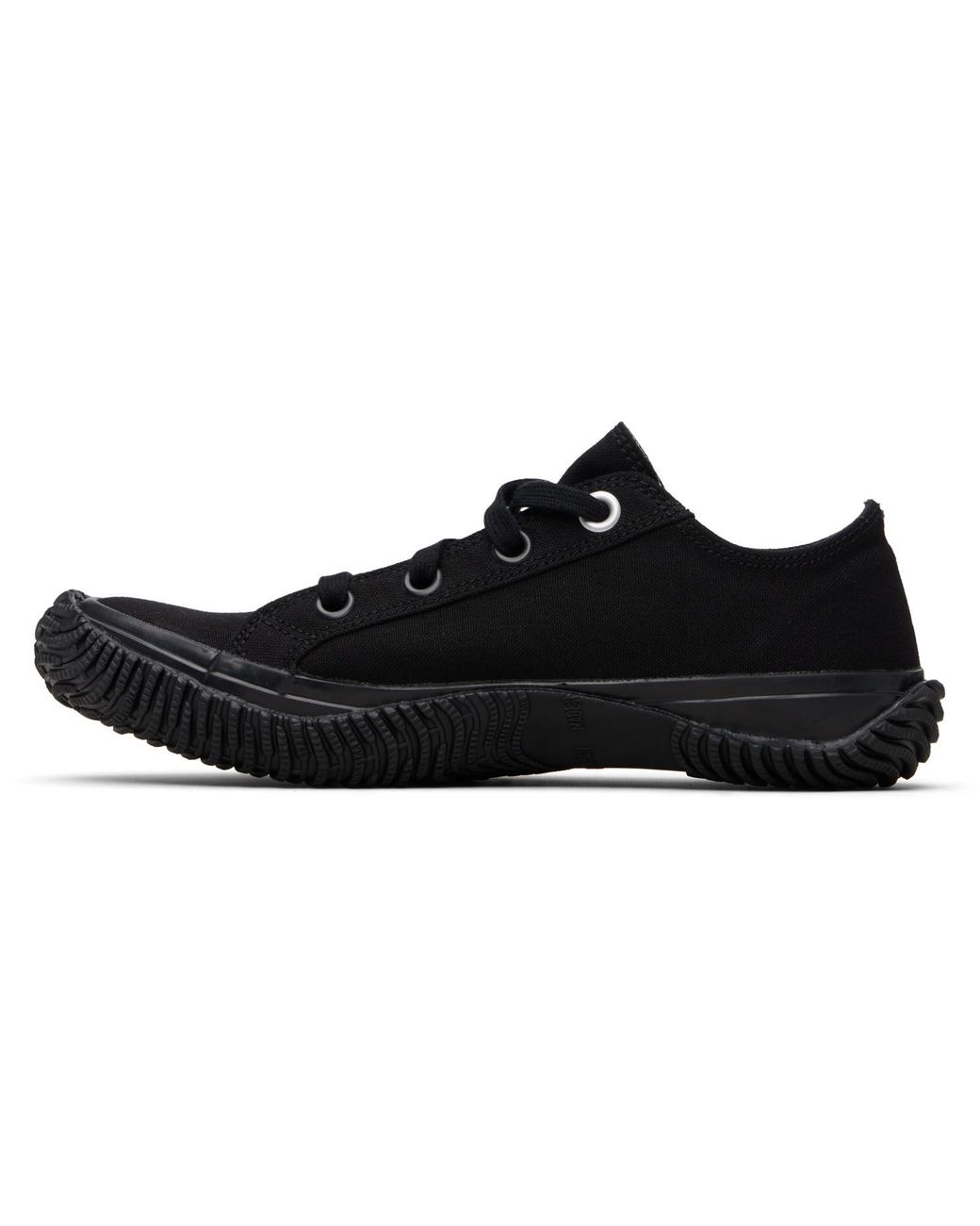 Y's Yohji Yamamoto Black Cotton Canvas Low-Top Sneakers