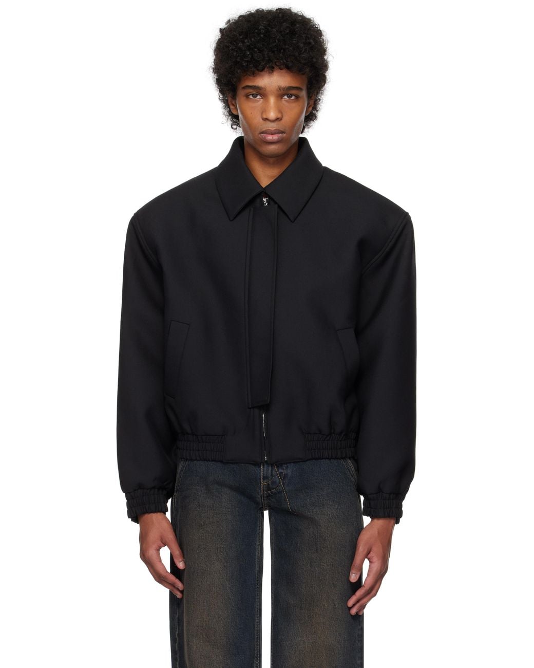 Fax Copy Express Zip Shoulder Jacket in Black for Men | Lyst UK