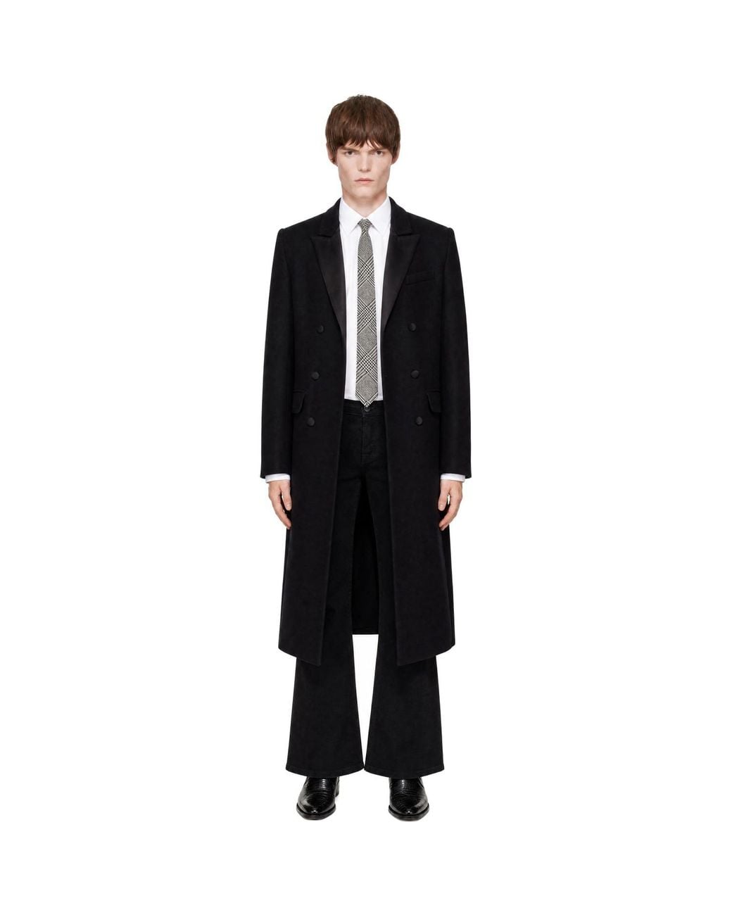 Ernest W. Baker Black Double Breasted Coat for men