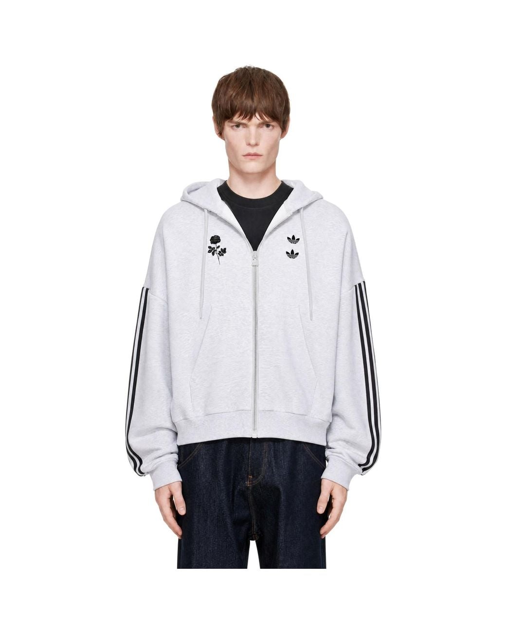 Willy Chavarria Gray Adidas Originals Edition Chavarria Fz Hoodie for men