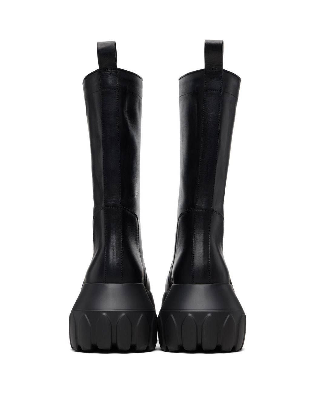Rick Owens Black Temple Pull On Mega Tractor Boots for men