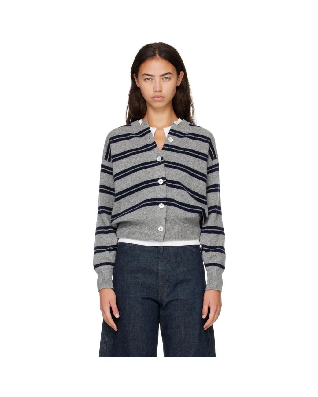 &Daughter Gray Ada Crewneck Cardigan