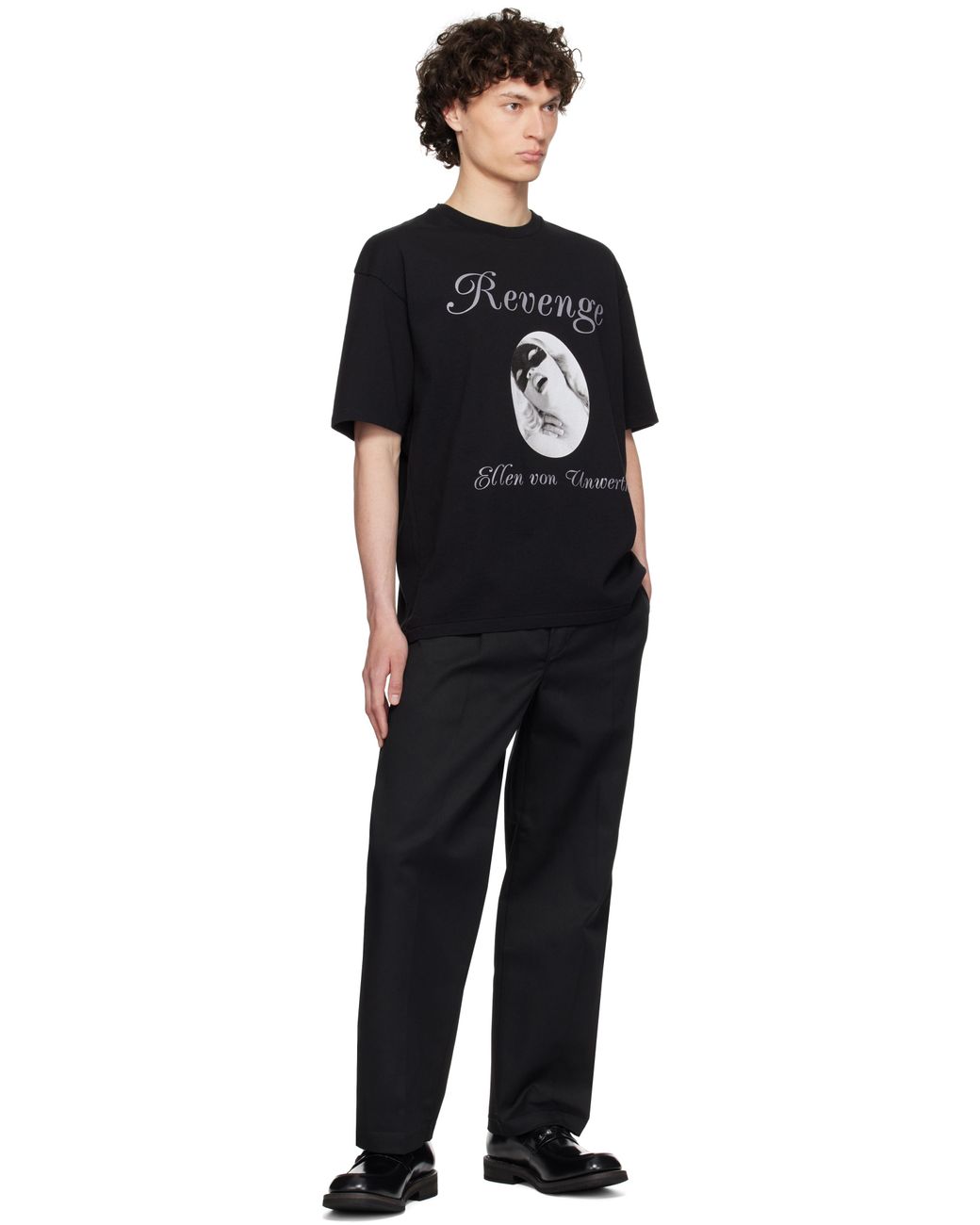 WACKO MARIA × ELLEN VON UNWERTH Tシャツ　黒 WACKO MARIA: Black 'Ellen Von Unwerth' Shirt | SSENSE