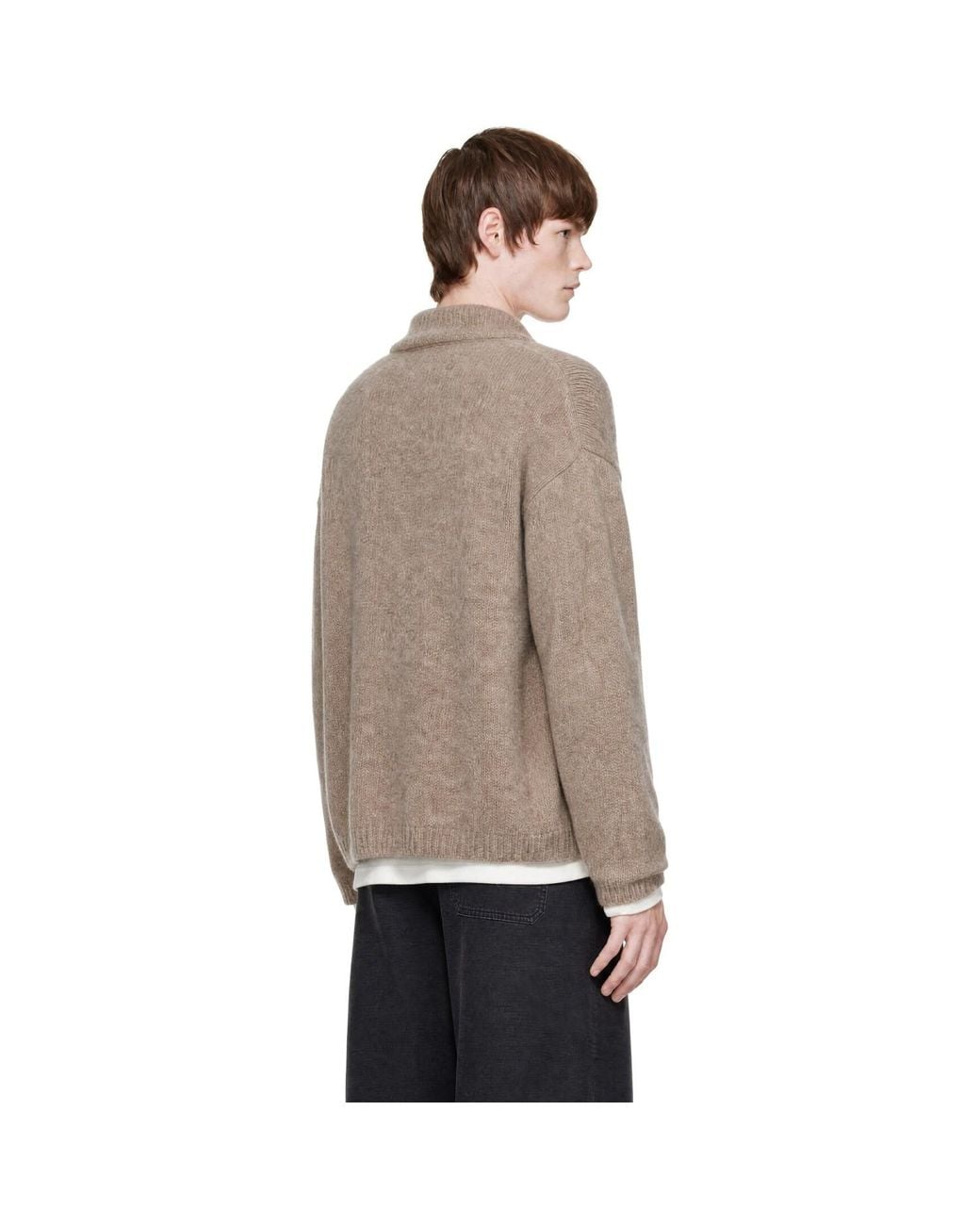 Cordera Gray Baby Alpaca Cardigan for men