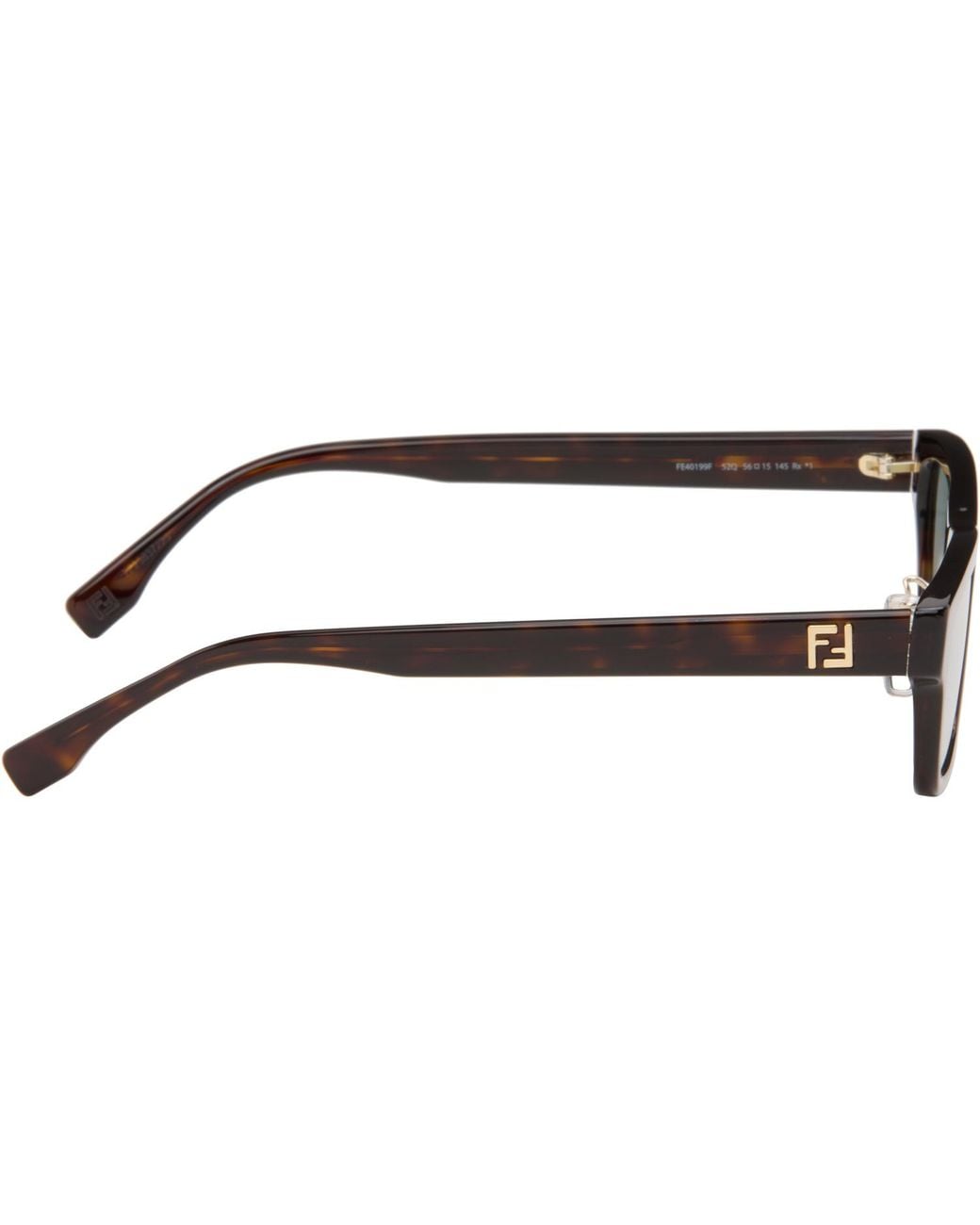 Fendi Brown Tortoiseshell Squared Ff Sunglasses for men