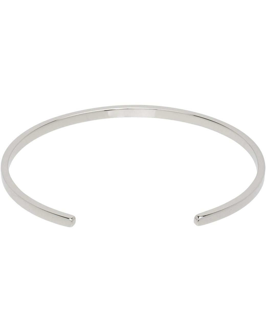 MM6 by Maison Margiela Black Minimal Logo Cuff Bracelet for men